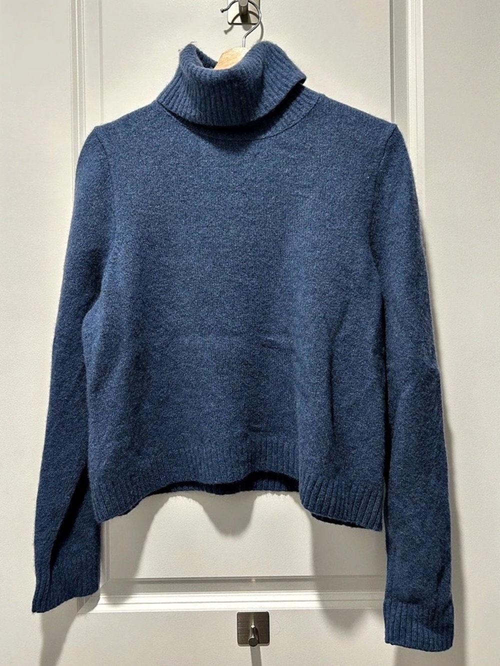 Madewell Recycled Cashmere Turtleneck Sweater Blue XXL Wool Blend